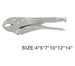 Curved-jaws lock-grip positive-opening locking pliers