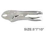 Curved-jaws lock-grip negative-opening locking pliers